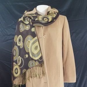 Women's size 6p full length camel 100% wool coat